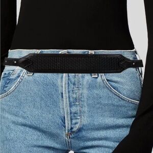 Black Woven Burberry Belt